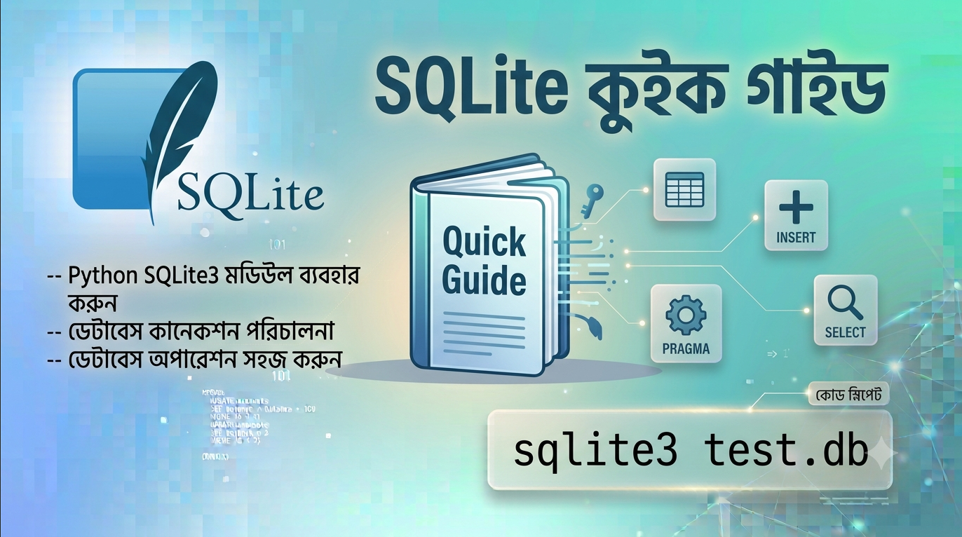 SQLite-এর সম্পূর্ণ বাংলা কুইক রেফারেন্স গাইড – ইন্সটল থেকে অ্যাডভান্সড টপিকসহ