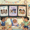 Sit Sleep Smell English class for kids Bangladesh