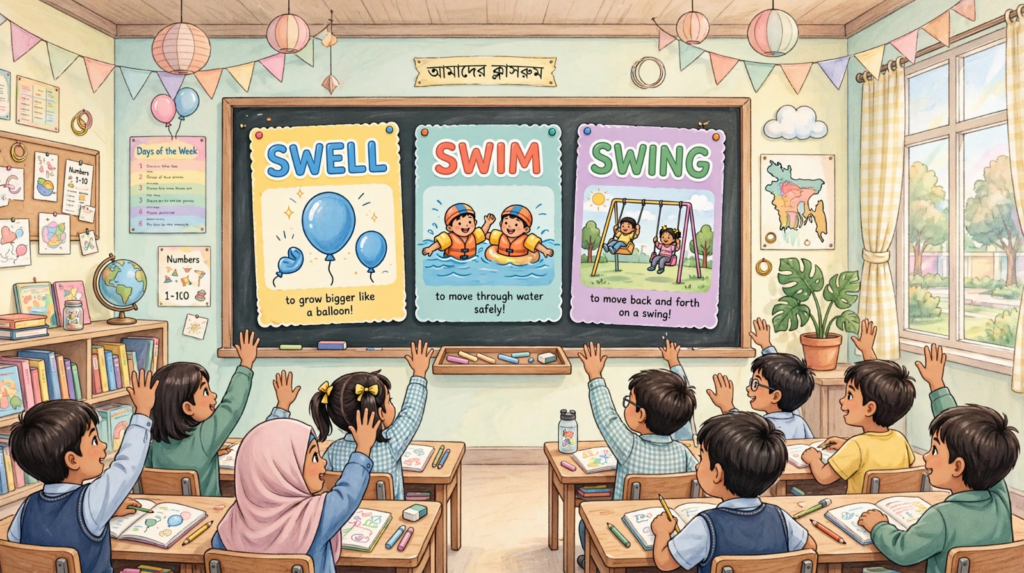 Swell Swim Swing English class for kids Bangladesh