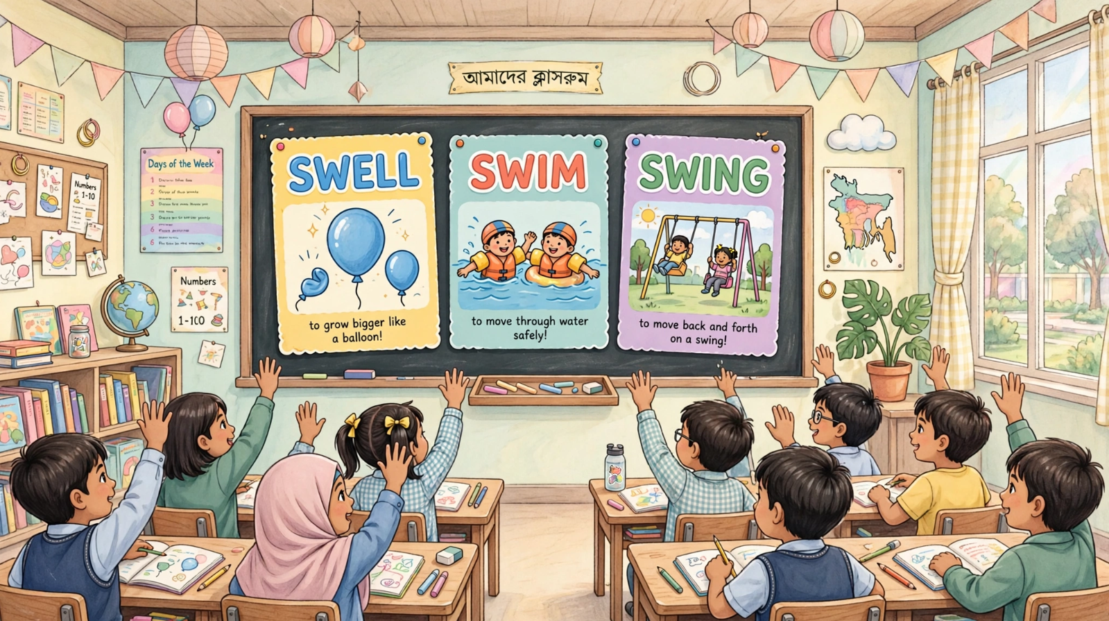 Swell Swim Swing English class for kids Bangladesh