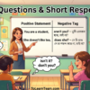 Tag questions and short responses English to Bangla grammar tutorial with examples for Bengali learners – Spoken English lecture.