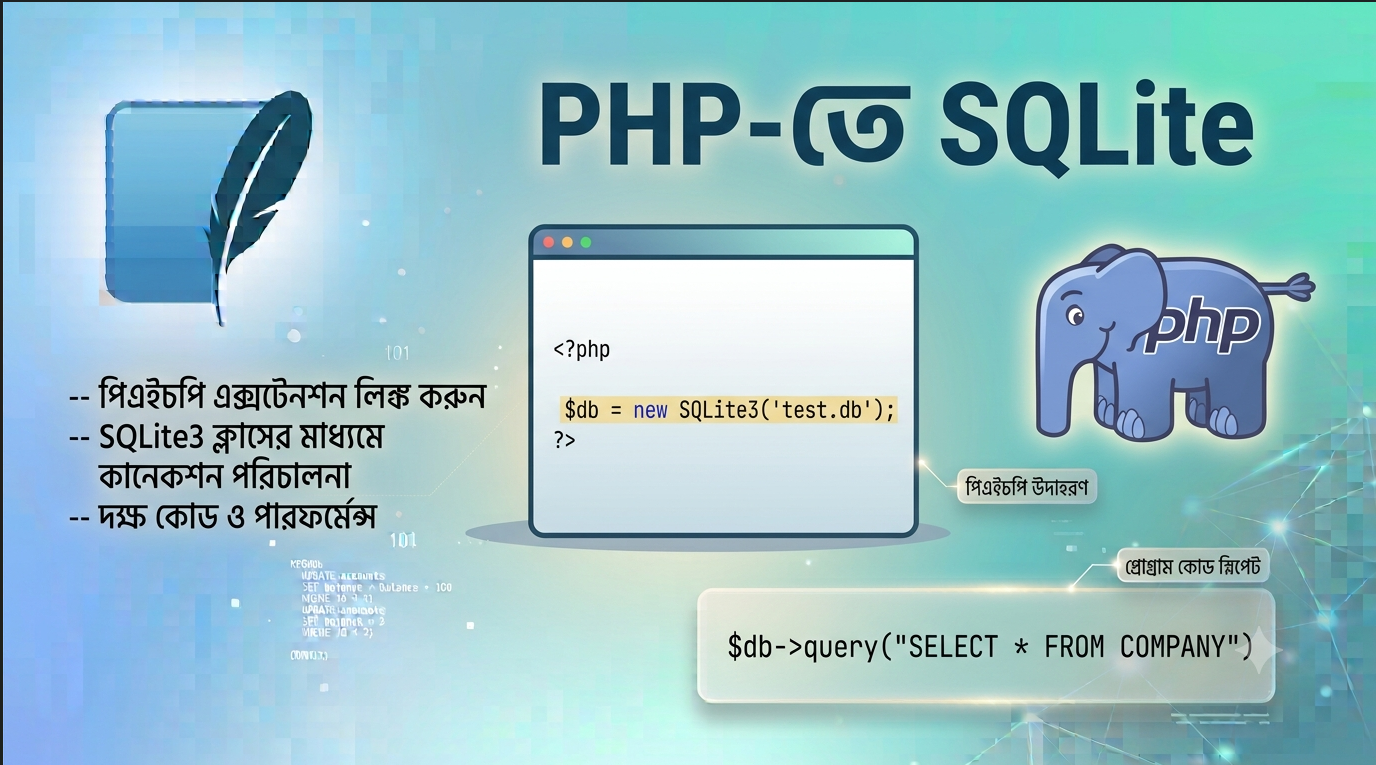 পিএইচপি প্রোগ্রামিং ভাষায় SQLite ডাটাবেস ব্যবহারের বাংলা টিউটোরিয়াল