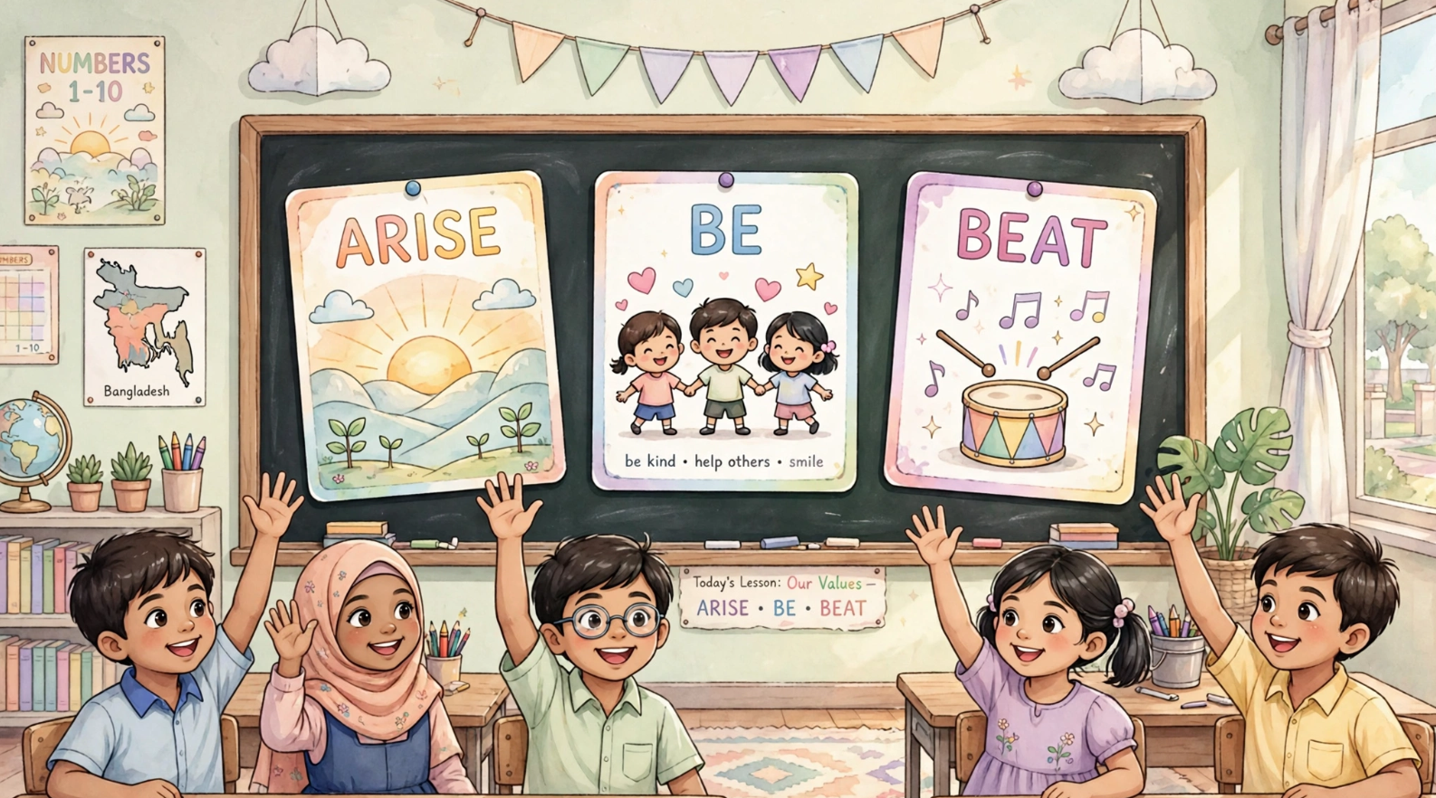 বাচ্চাদের জন্য Arise, Be, Beat verb দিয়ে ইংরেজি বাক্য শেখার ক্লাস
