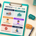 Article A An The Rules ইংলিশ গ্রামার ব্লগ হেডার, Proper Noun বনাম Common Noun এবং Adjective + Noun বনাম Adjective + Preposition পার্থক্য বাংলা-ইংলিশ লেবেলসহ
