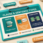 Clause ও Sentence Types ইংলিশ গ্রামার ব্লগ হেডার, Simple, Complex ও Compound Sentence এবং Principal, Subordinate, Co-ordinate Clause রঙে চিহ্নিত