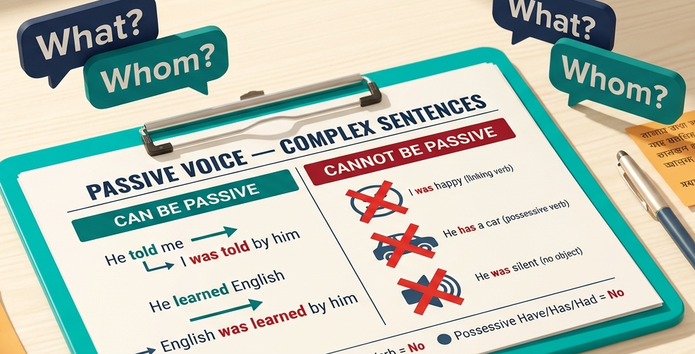 Passive Voice of Complex Sentences — কোন Verb Passive হয়, কোনটি হয় না — এক নজরে বুঝুন