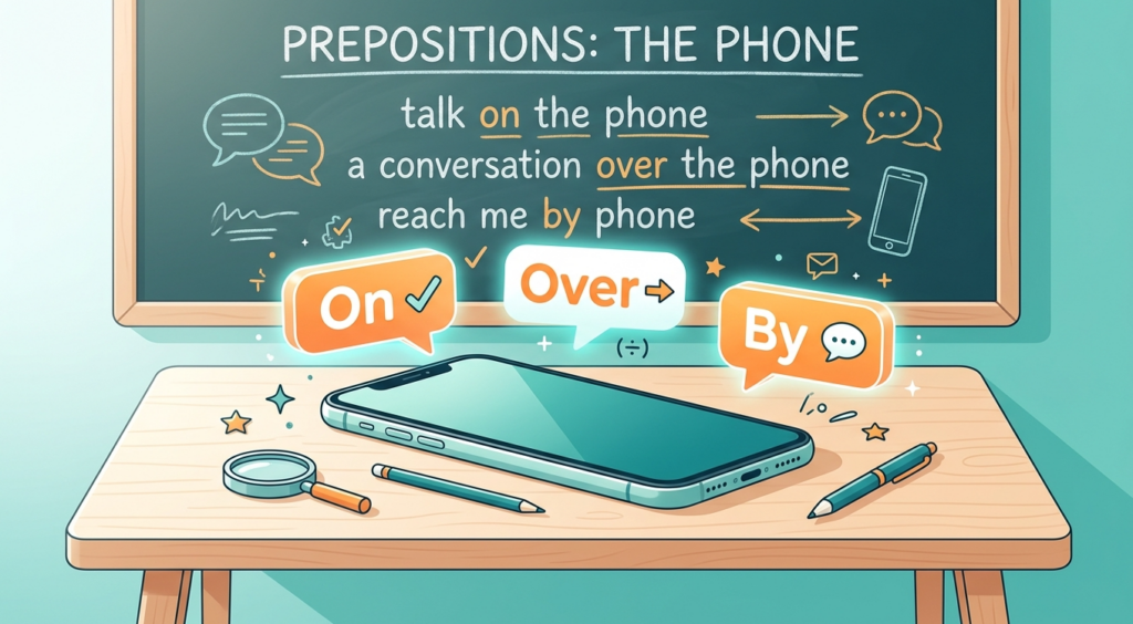 Phone এর পূর্বে On, Over, By—সঠিক preposition ব্যবহারে আপনার ইংরেজি বাক্য হবে নিখুঁত