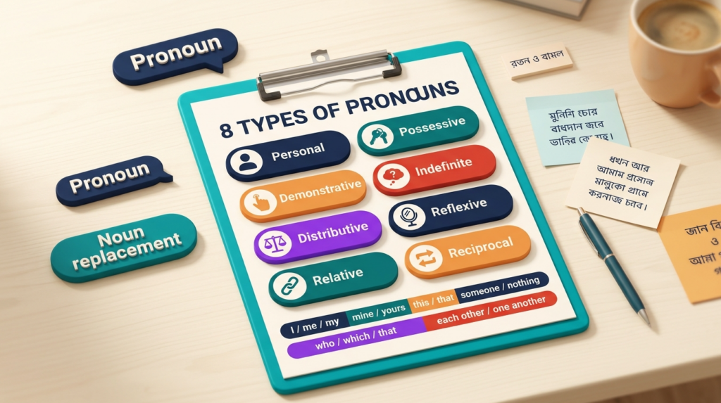 Pronoun Types in English Grammar: ৮ ধরনের Pronoun সহজে শিখুন