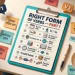 Right Form of Verbs Part 1 ইংলিশ গ্রামার ব্লগ হেডার, Present/Past Indefinite, Modal Auxiliary ও Did/Have দিয়ে ৭টি Verb Form নিয়ম দেখানো হয়েছে, বাংলা-ইংলিশ লেবেলসহ