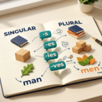 Singular and Plural Number ইংলিশ গ্রামার ব্লগ হেডার, একবচন ও বহুবচনের উদাহরণ এবং -s, -es, -ies, -ves প্রত্যয় দেখানো হয়েছে, বাংলা-ইংলিশ লেবেলসহ